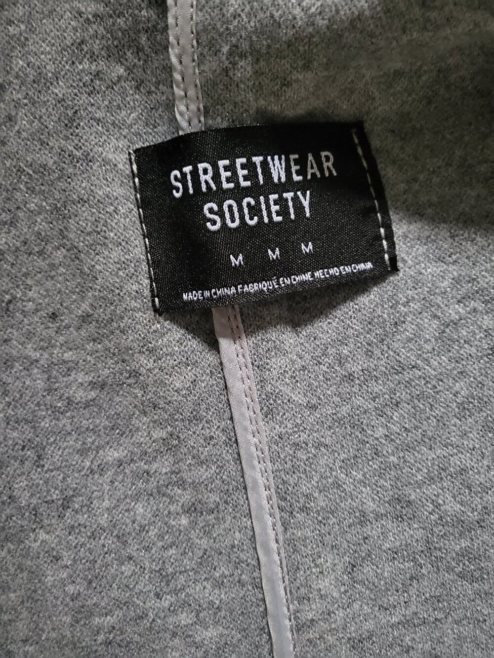 Streetwear Society Grey Overcoat Coat Jacket Medium New Never Worn - Picture 3 of 13